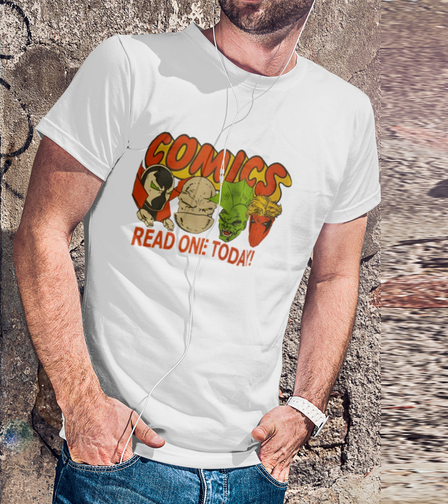 Comics Read One Today Characters Face T-Shirt