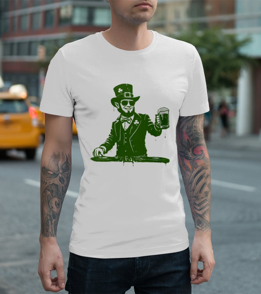 DJ Irish Uncle Sam St Patrick's Day Beer Celebration T-Shirt