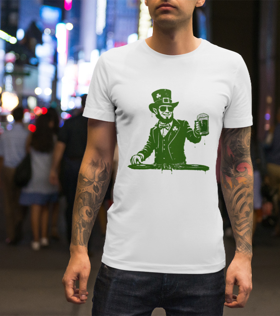 DJ Irish Uncle Sam St Patrick's Day Beer Celebration T-Shirt