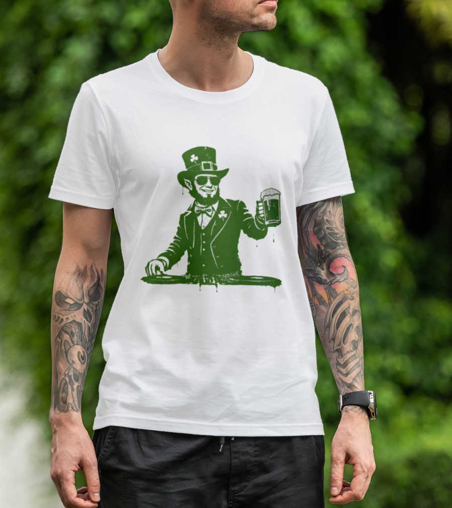 DJ Irish Uncle Sam St Patrick's Day Beer Celebration T-Shirt