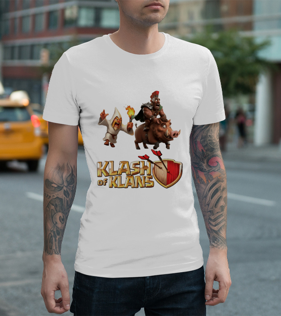 Klash Of Klans Characters With Wizard And Hog Rider T-Shirt