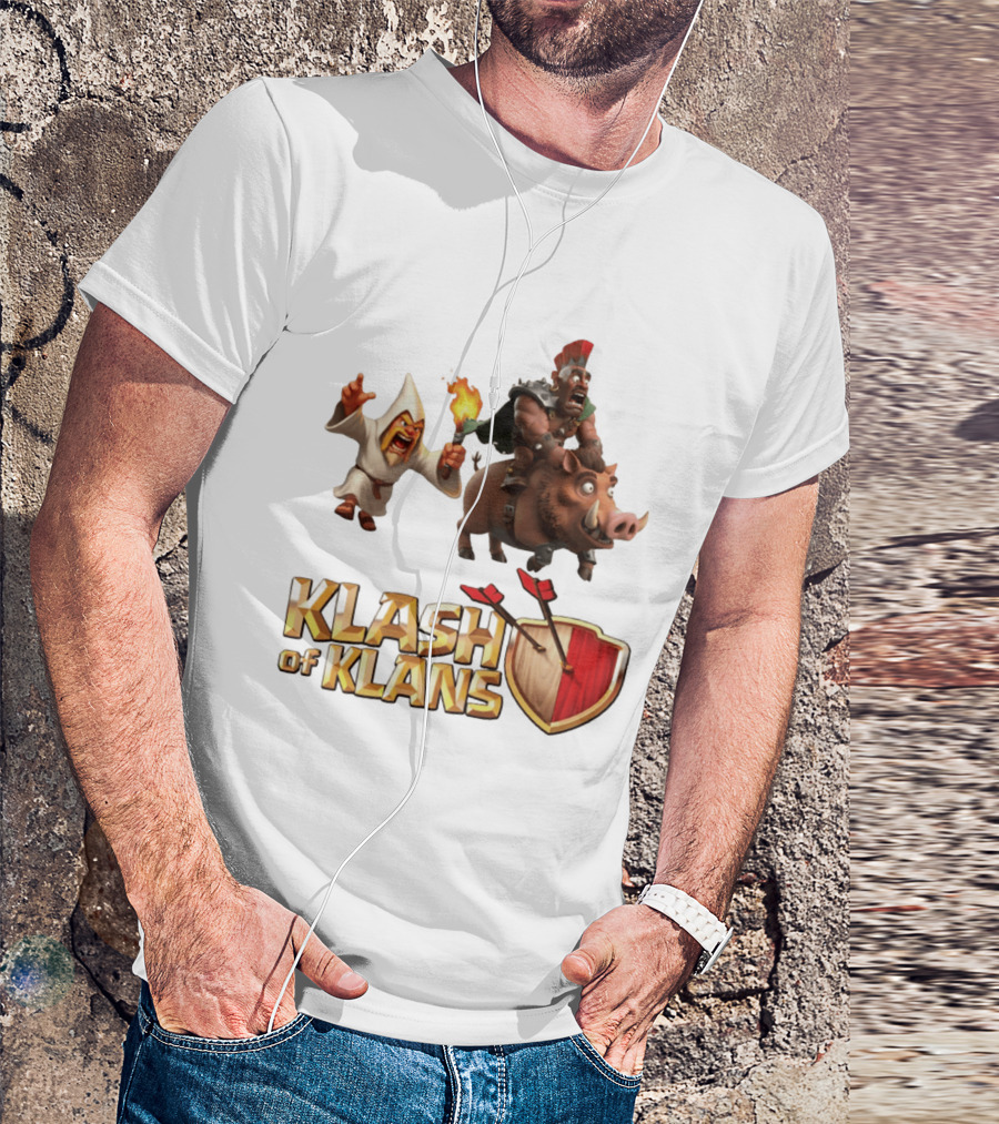 Klash Of Klans Characters With Wizard And Hog Rider T-Shirt