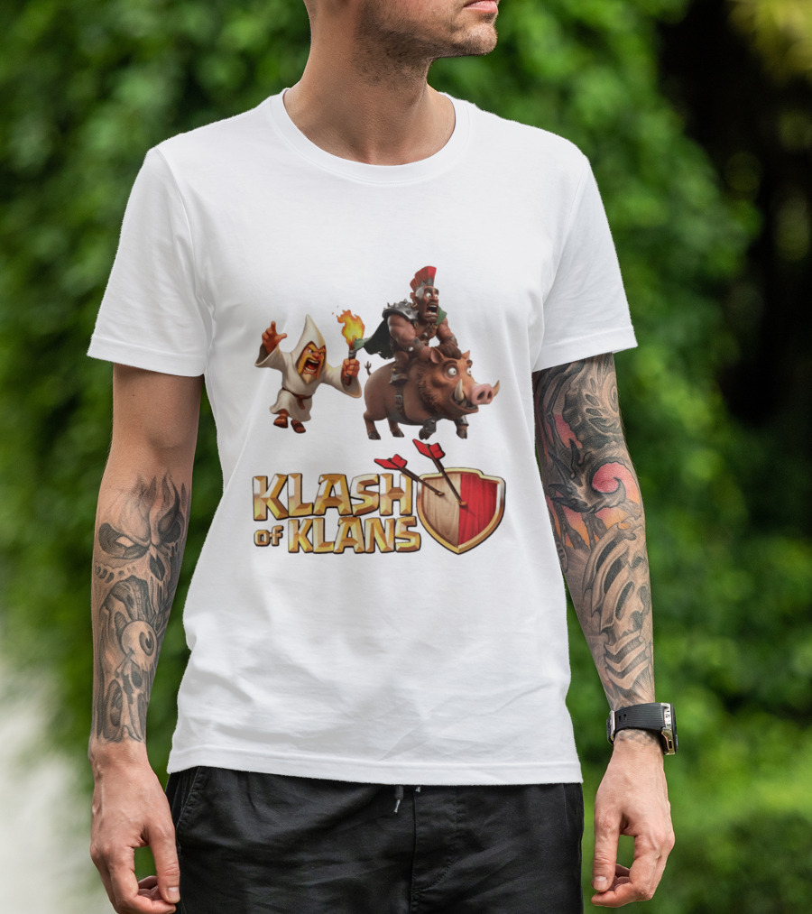 Klash Of Klans Characters With Wizard And Hog Rider T-Shirt