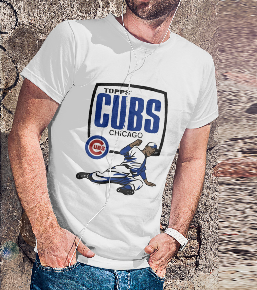 Topps CUBS Chicago Vintage Baseball Player MLB Collab T-Shirt