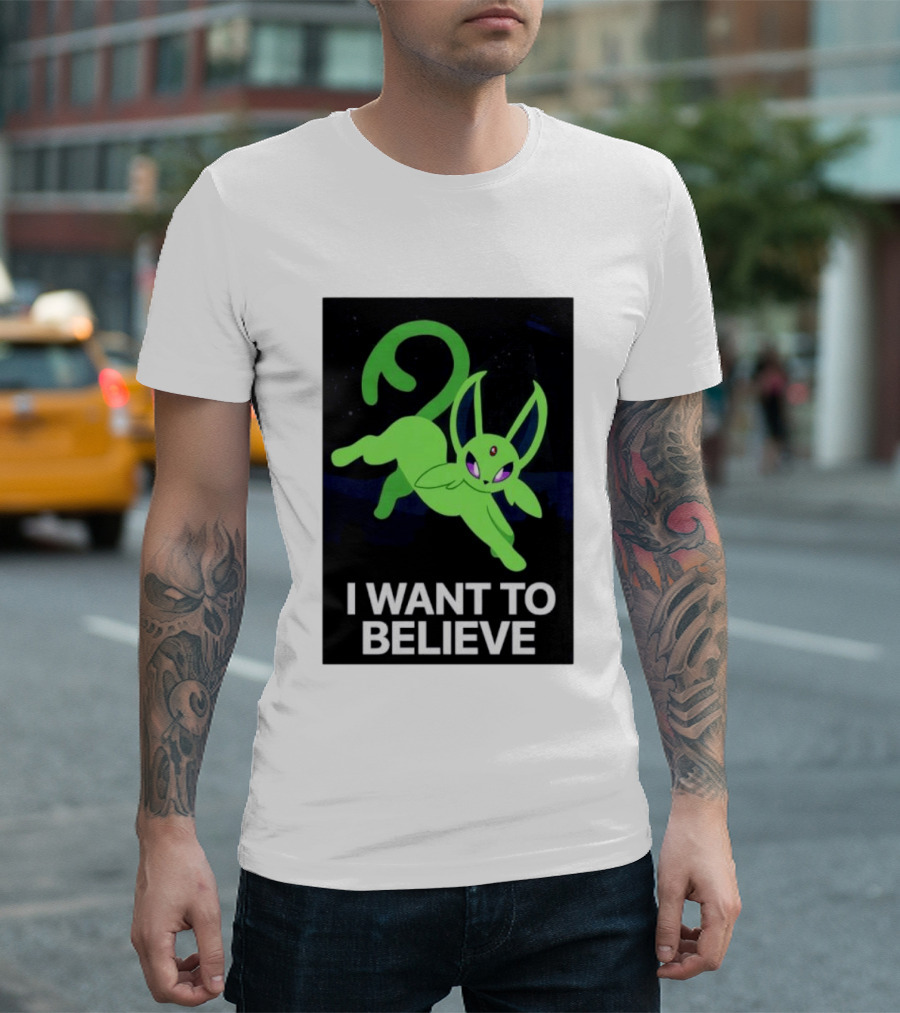 Shiny Espeon I Want To Believe Paranormal T-Shirt