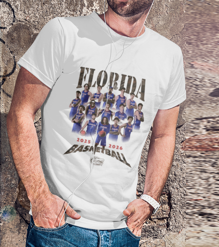 Florida Gators Basketball 2025 2026 Players Team Roster T-Shirt