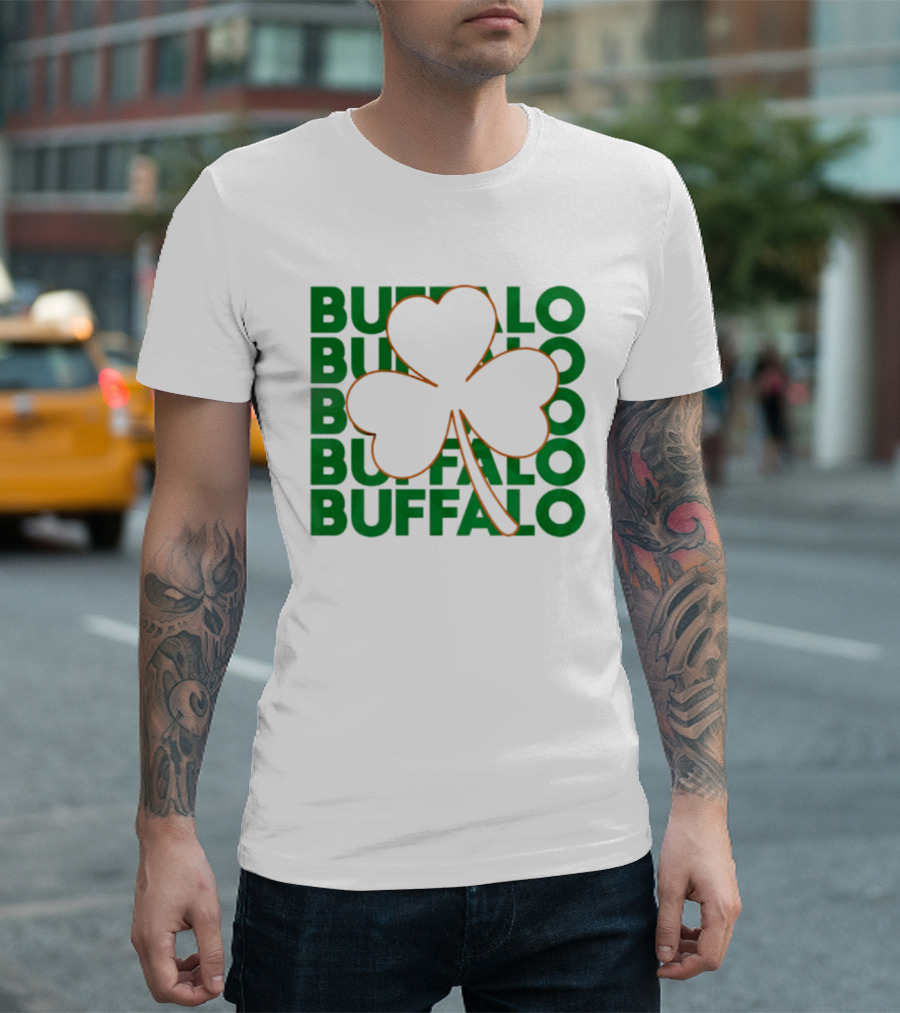 Lucky Buffalo Bills St. Patrick's Day Clover T-Shirt