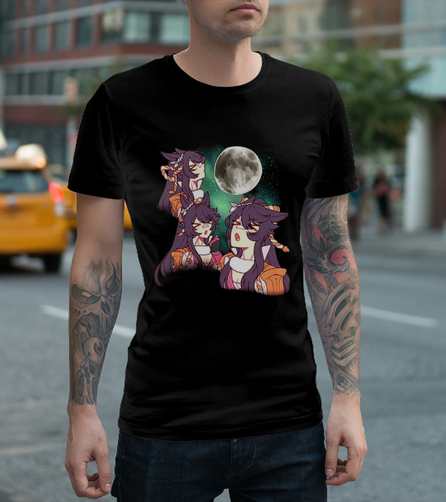 Agnes Tachyon Anime Character Three Wolf Moon Meme T-Shirt