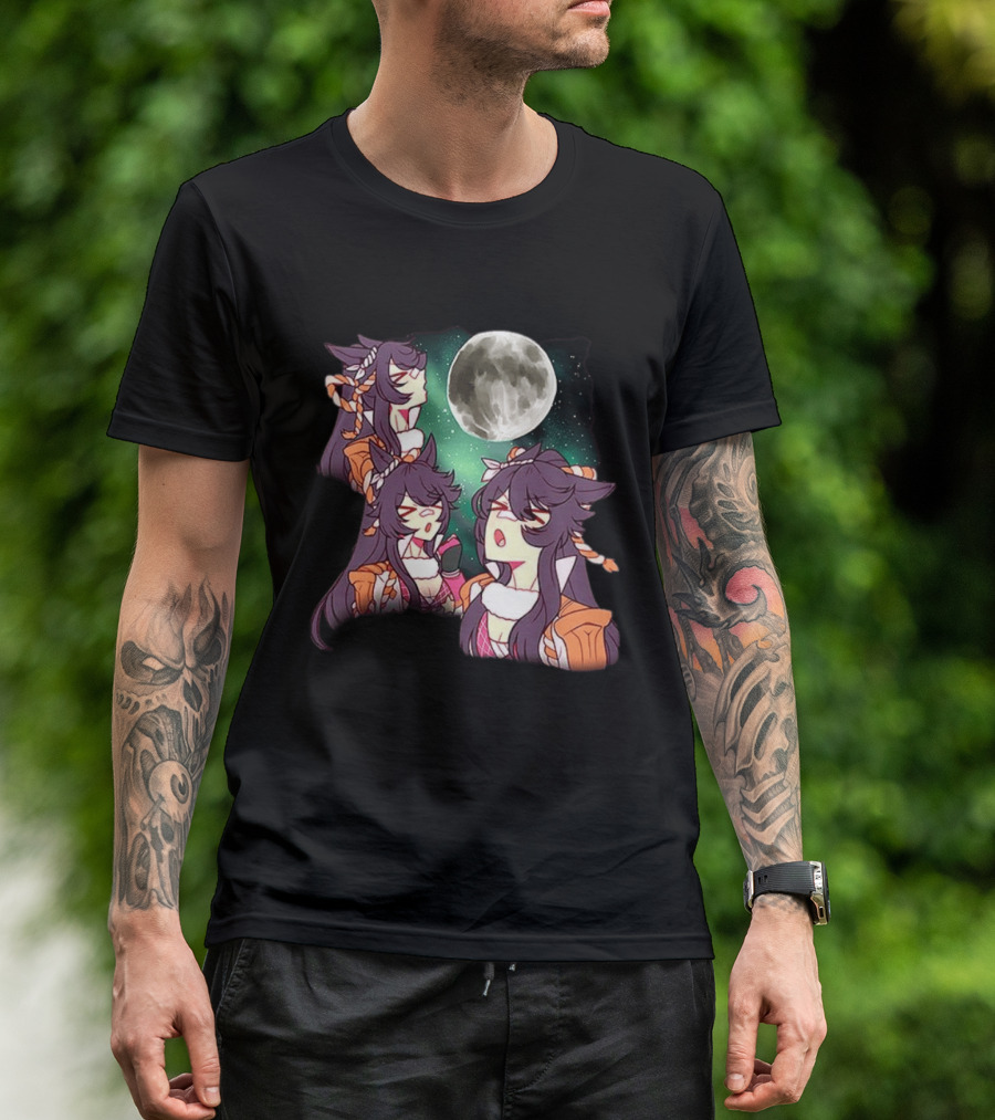 Agnes Tachyon Anime Character Three Wolf Moon Meme T-Shirt