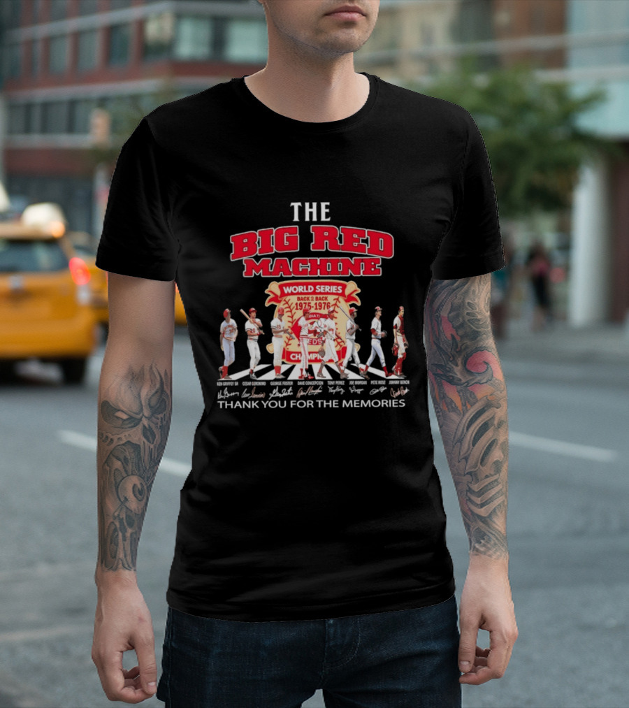 The Big Red Machine Cincinnati Reds World Series Champions Back 2 Back 1975 1976 Thank You For The Memories T-Shirt