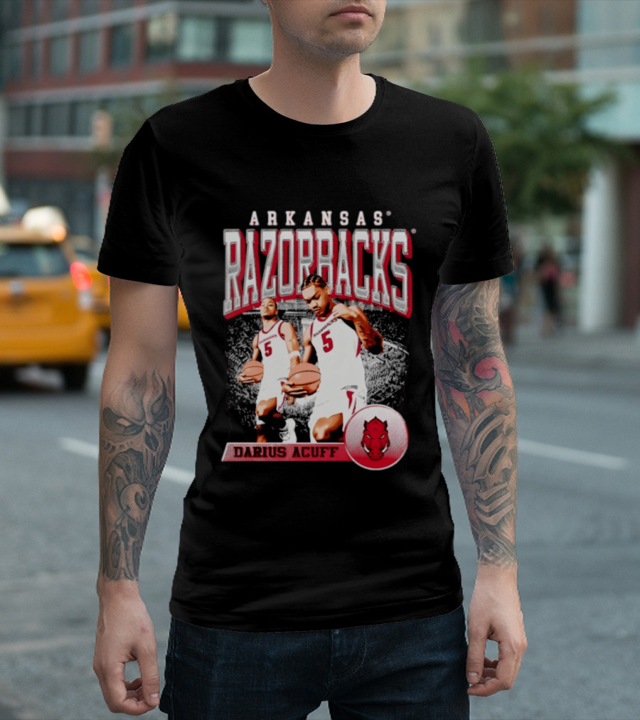 Arkansas Razorbacks Basketball Darius Acuff 5 T-Shirt
