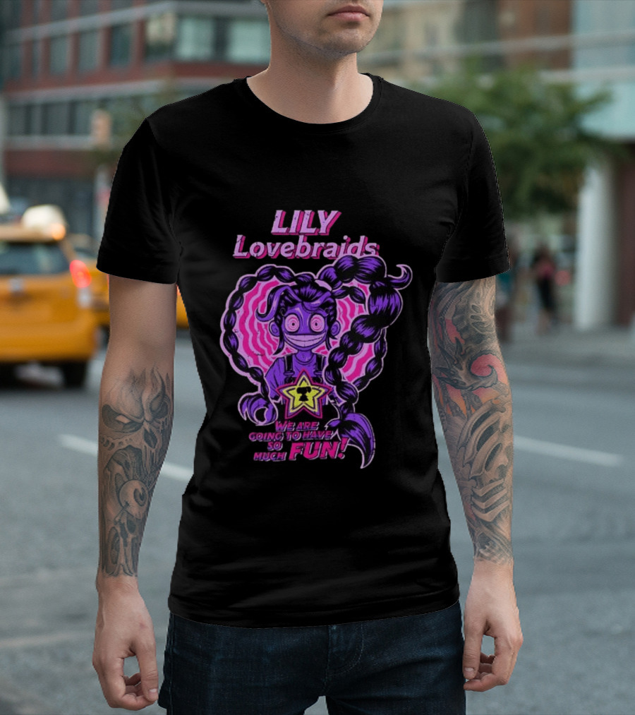 Lily Lovebraids We Are Going To Have So Much Fun Star Pink Braids T-Shirt