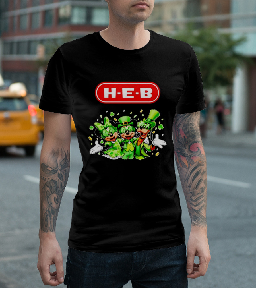 Mickey Mouse HEB St Patrick's Day Celebrations With Goofy And Minnie T-Shirt