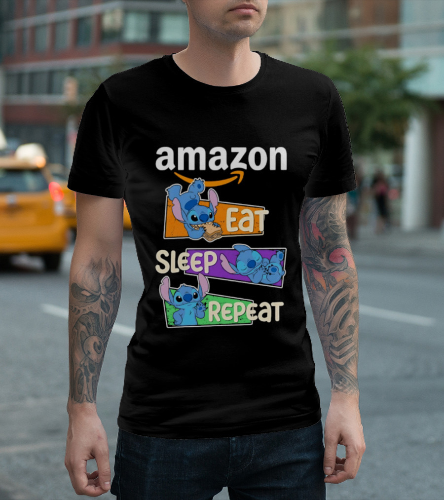 Amazon Stitch Eat Sleep Repeat T-Shirt