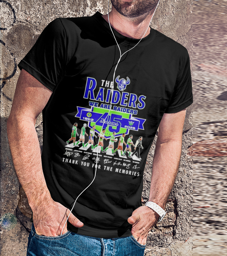 The Raiders We Are Raiders 45 Seasons 1982 2026 Thank You For The Memories T-Shirt