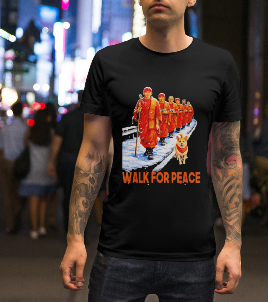 Walk For Peace 2026 Monks And Aloka Dog T-Shirt