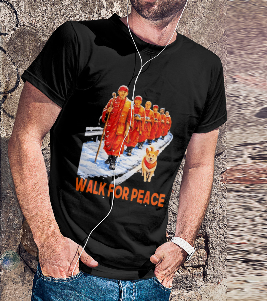 Walk For Peace 2026 Monks And Aloka Dog T-Shirt