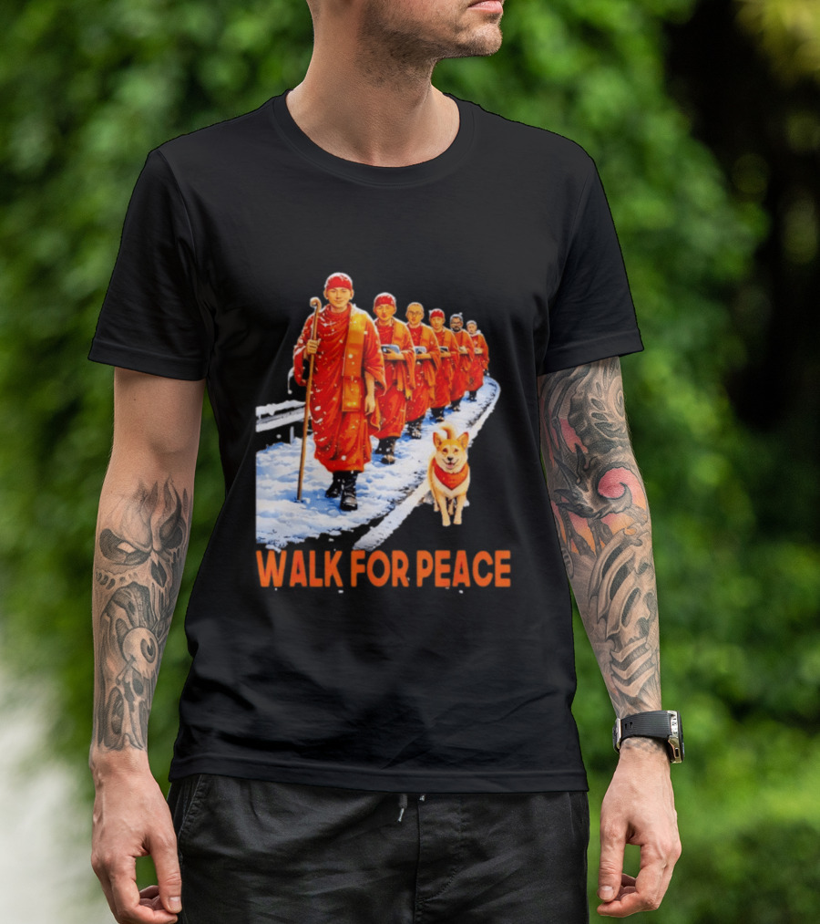 Walk For Peace 2026 Monks And Aloka Dog T-Shirt
