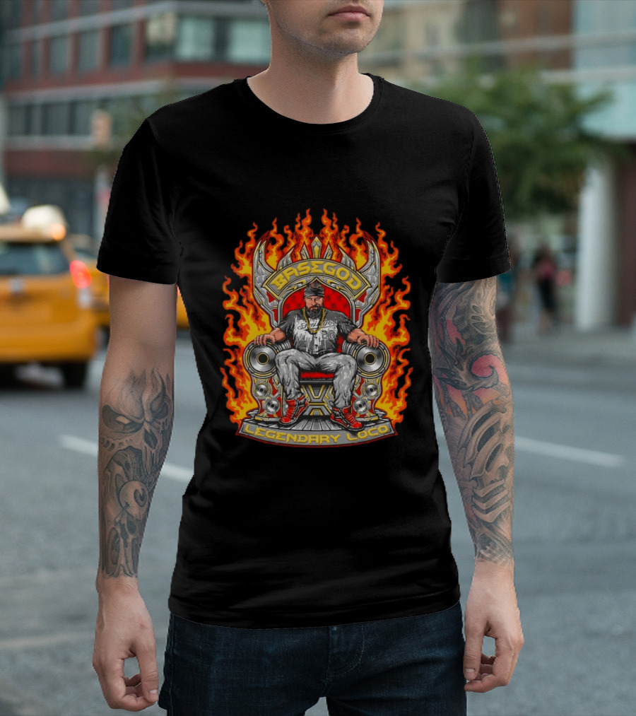 Basegod Legendary Loco Throne Flames Urban Fashion T-Shirt