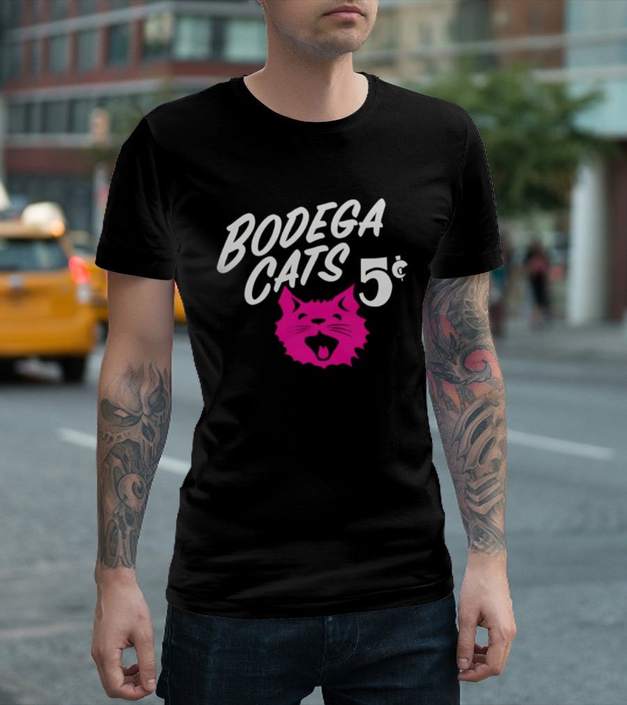 Bodega Cats 5 Cent Pink Cat T-Shirt