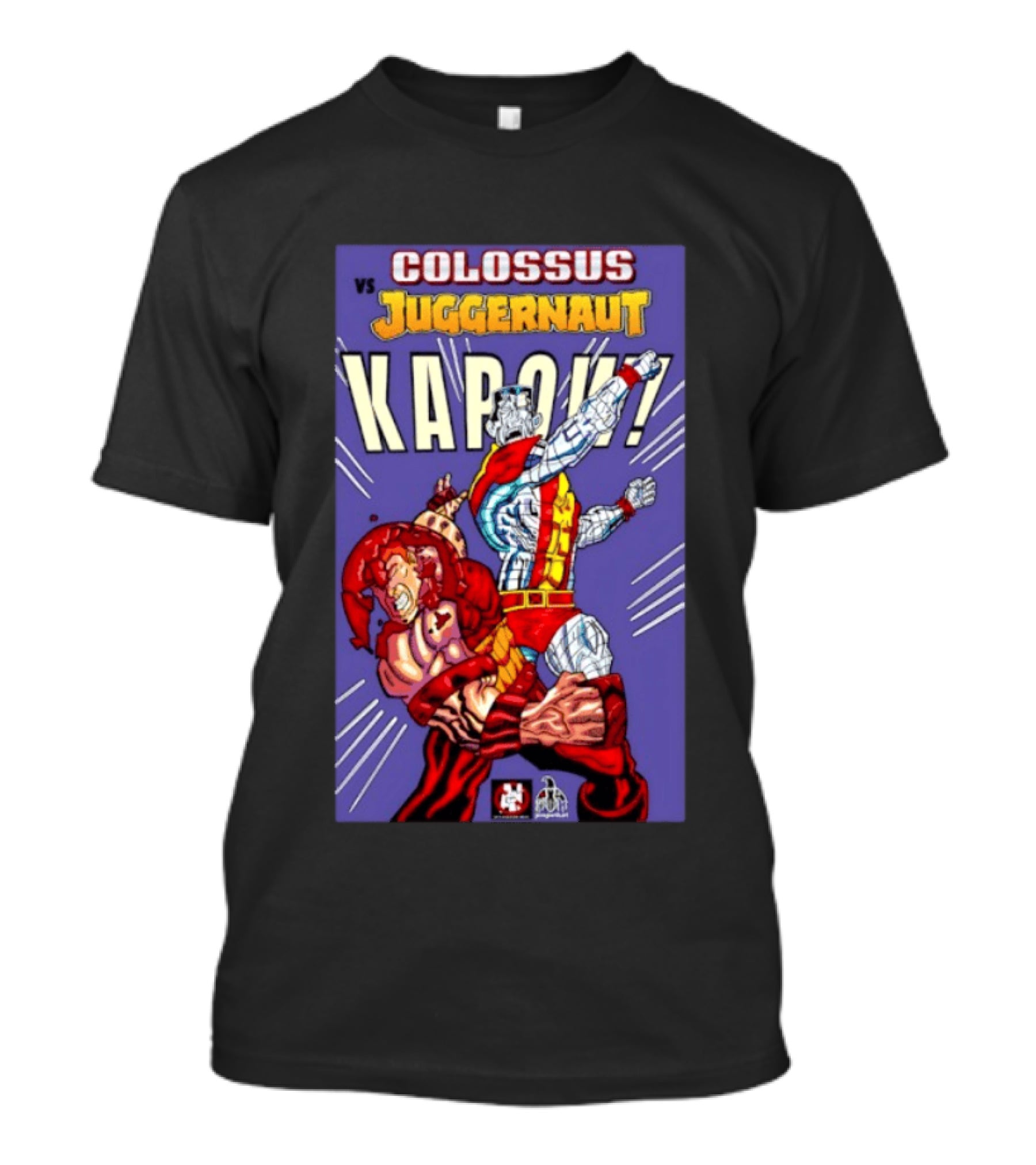 Colossus Vs Juggernaut Kapow Marvel Comics Battle Scene T-Shirt