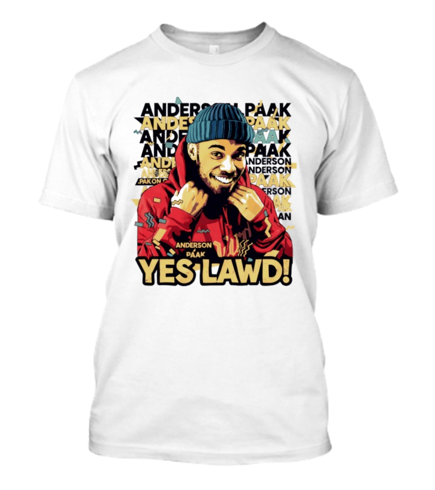 Anderson Paak Yes Lawd Blue Hat Red T-Shirt
