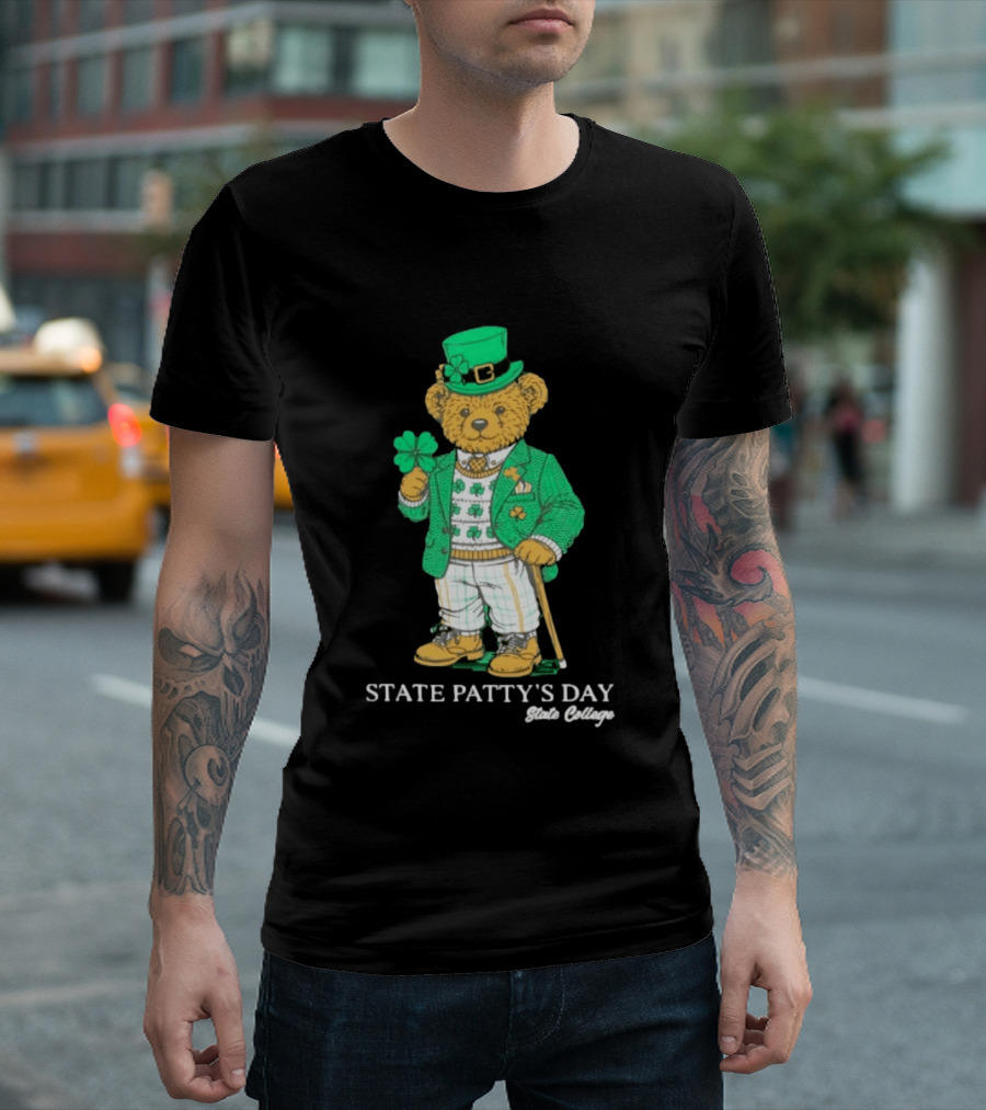 State Patty's Day State College Irish Bear Holiday T-Shirt