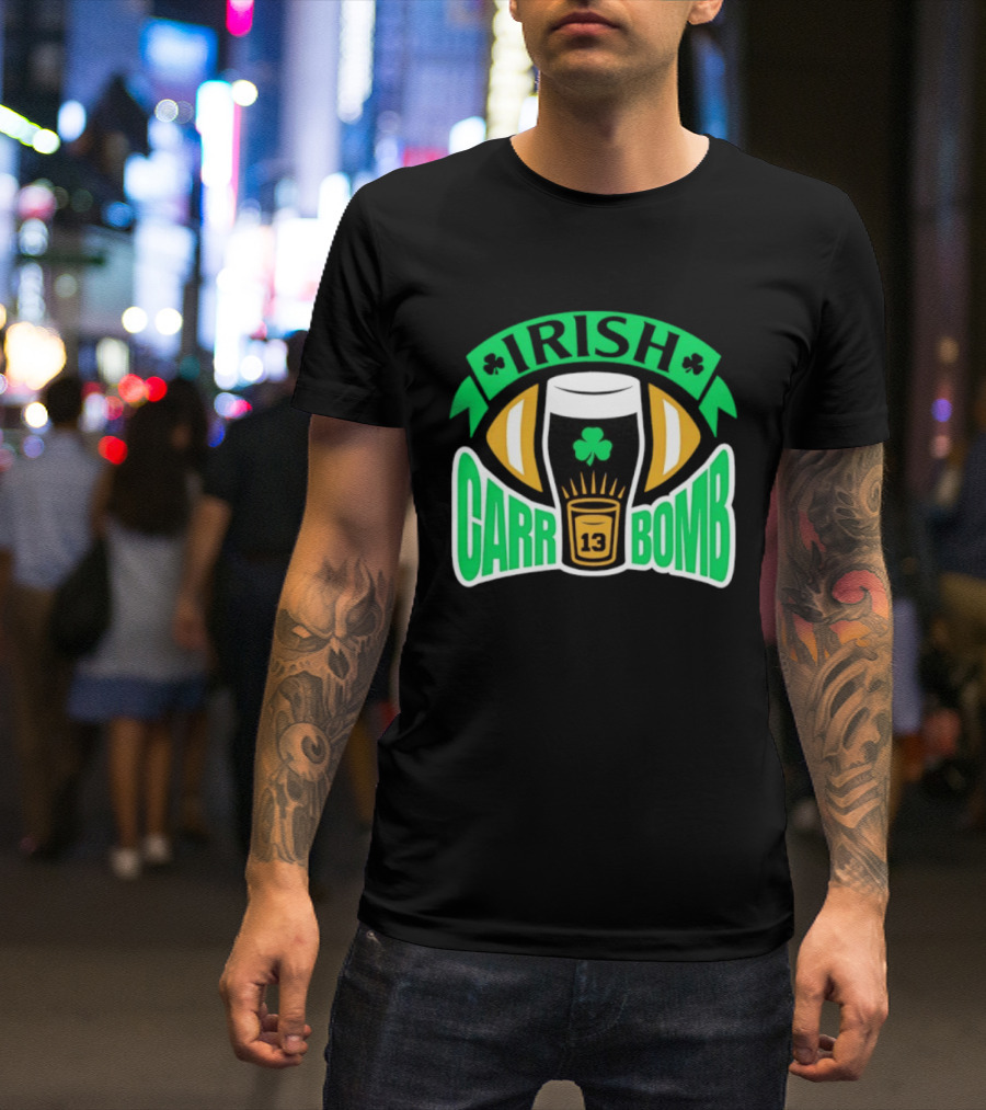 Irish Carr Bomb Football Beer Pint 13 Shamrock Luck T-Shirt