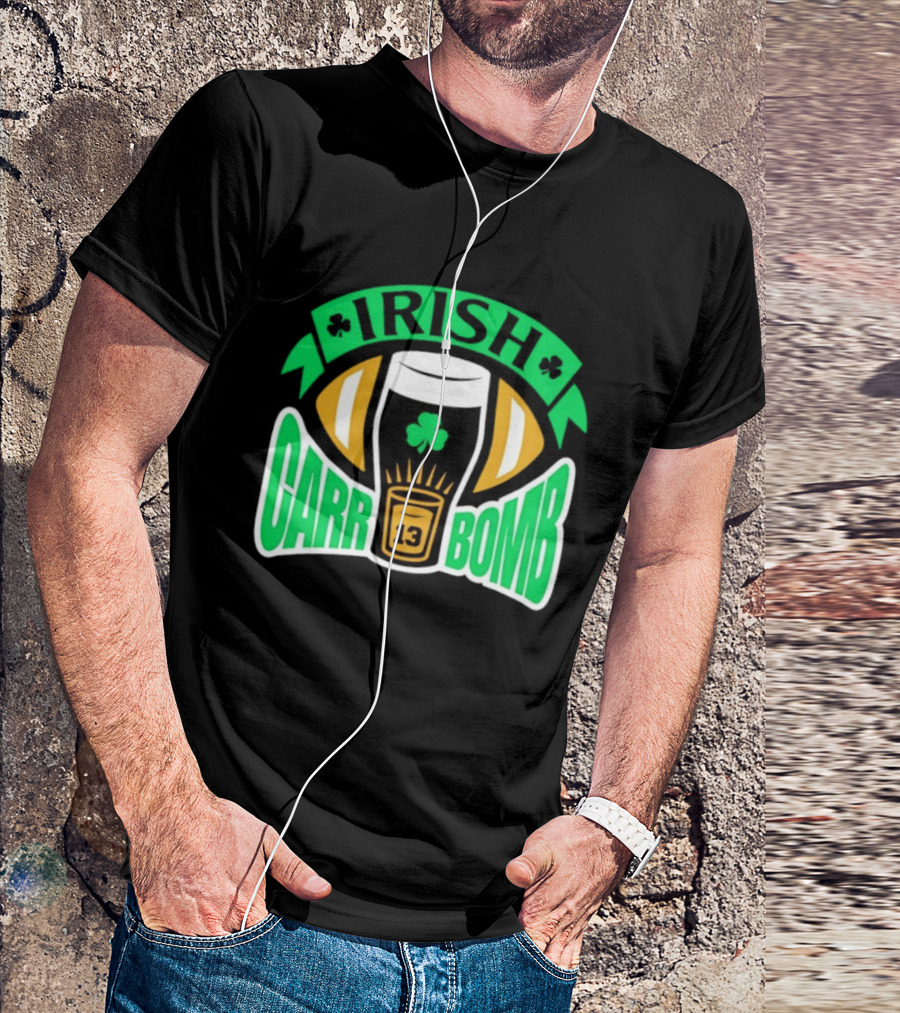 Irish Carr Bomb Football Beer Pint 13 Shamrock Luck T-Shirt