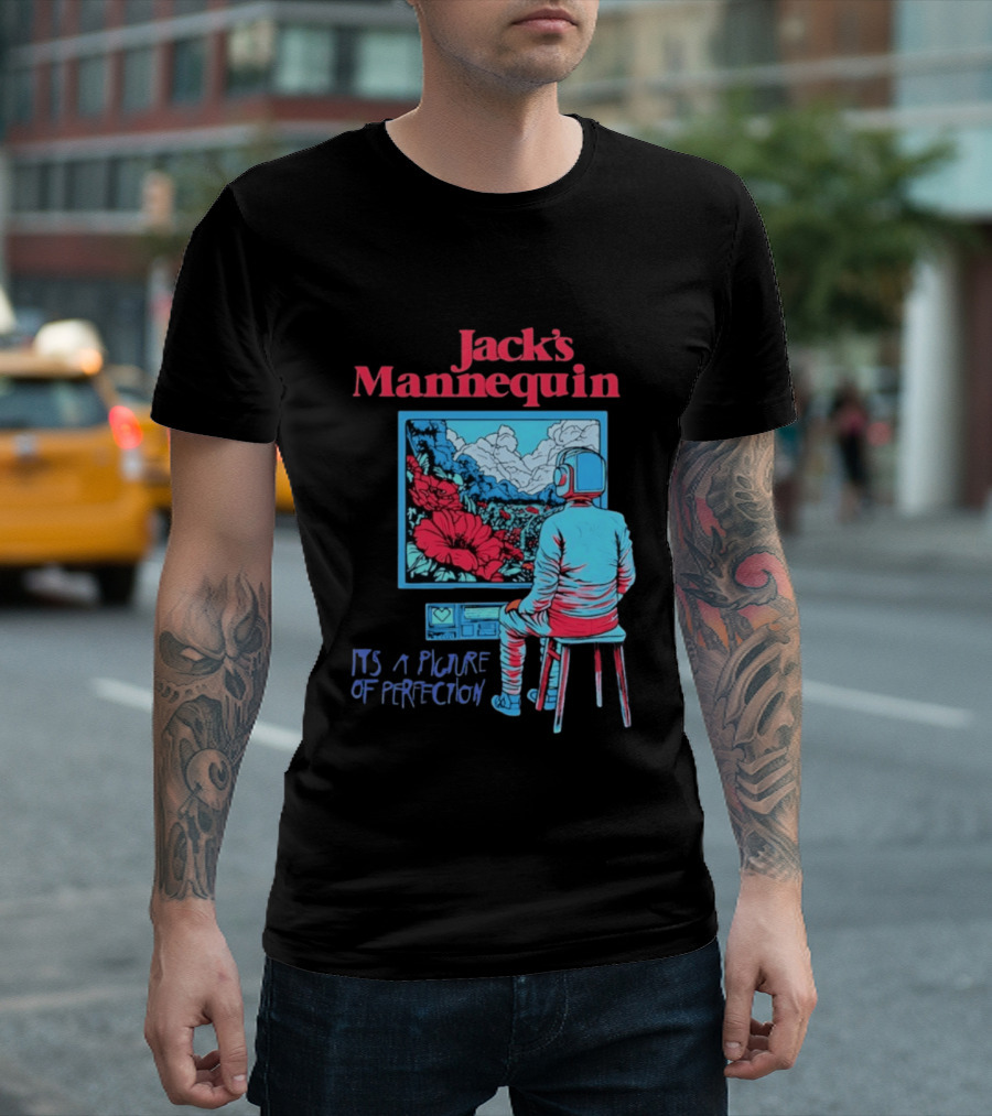 Jack's Mannequin It's A Picture Of Perfection Vibrant Robot Art Scene T-Shirt