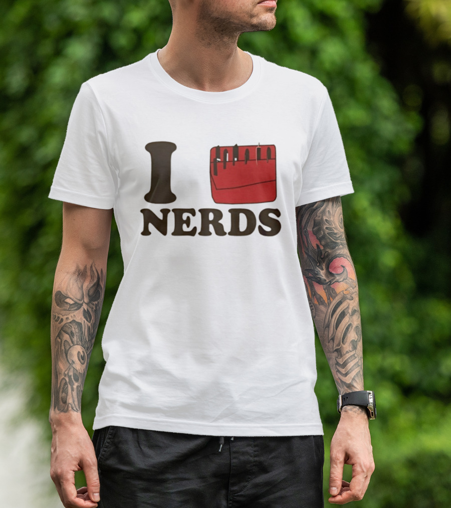 I Heart Red Pocket Nerds Cat Valentine T-Shirt