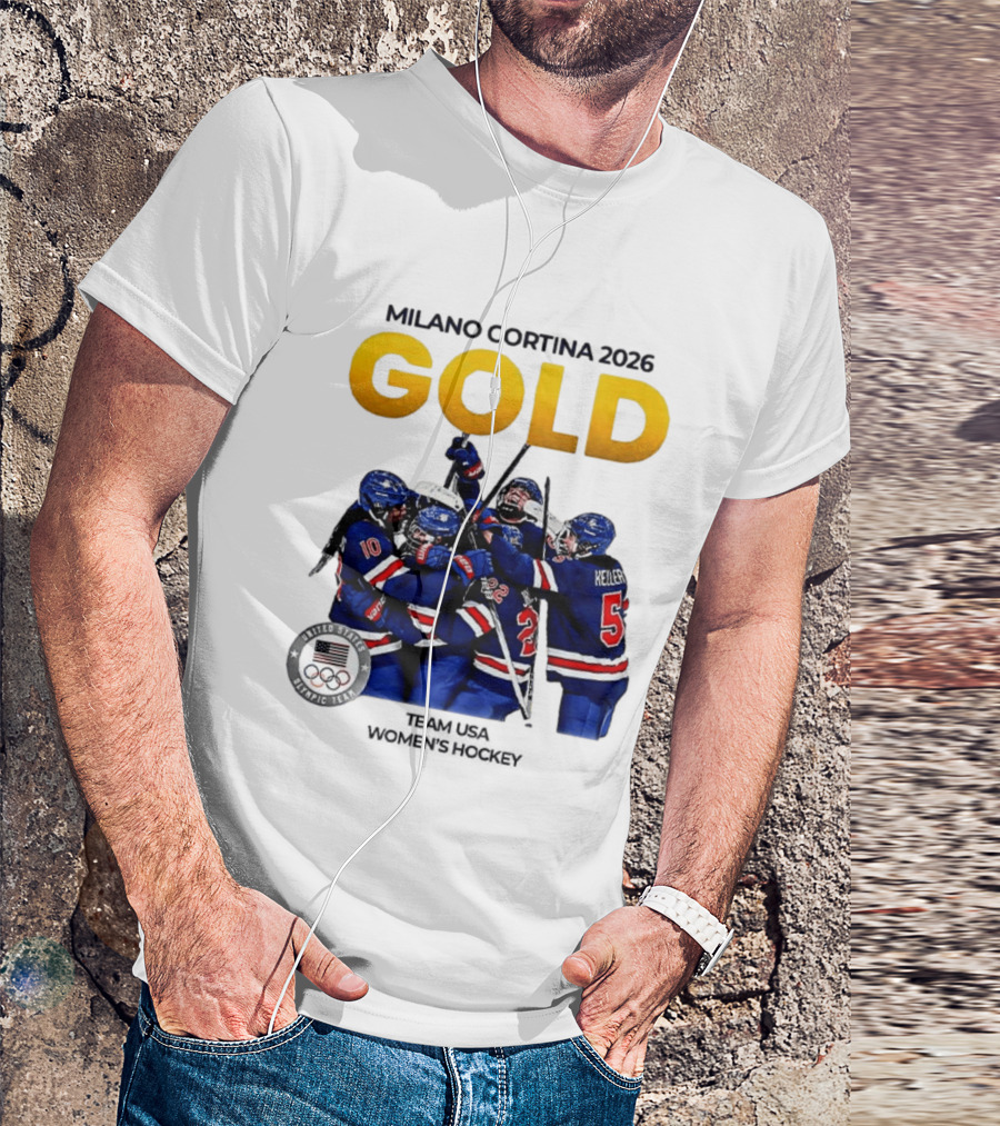 Milano Cortina 2026 Gold Team USA Women's Hockey T-Shirt