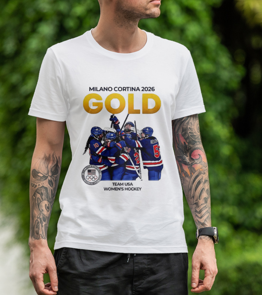 Milano Cortina 2026 Gold Team USA Women's Hockey T-Shirt