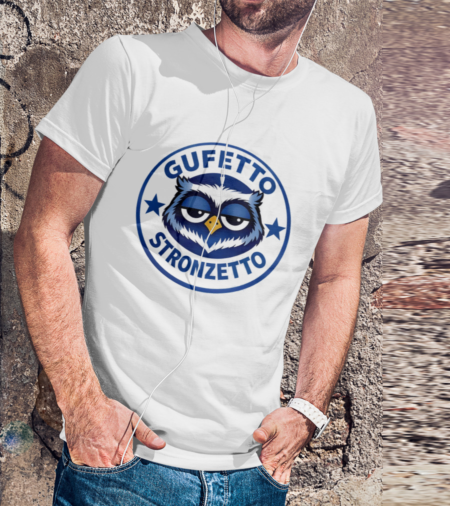 Gufetto Stronzetto Owl Blue Circle T-Shirt