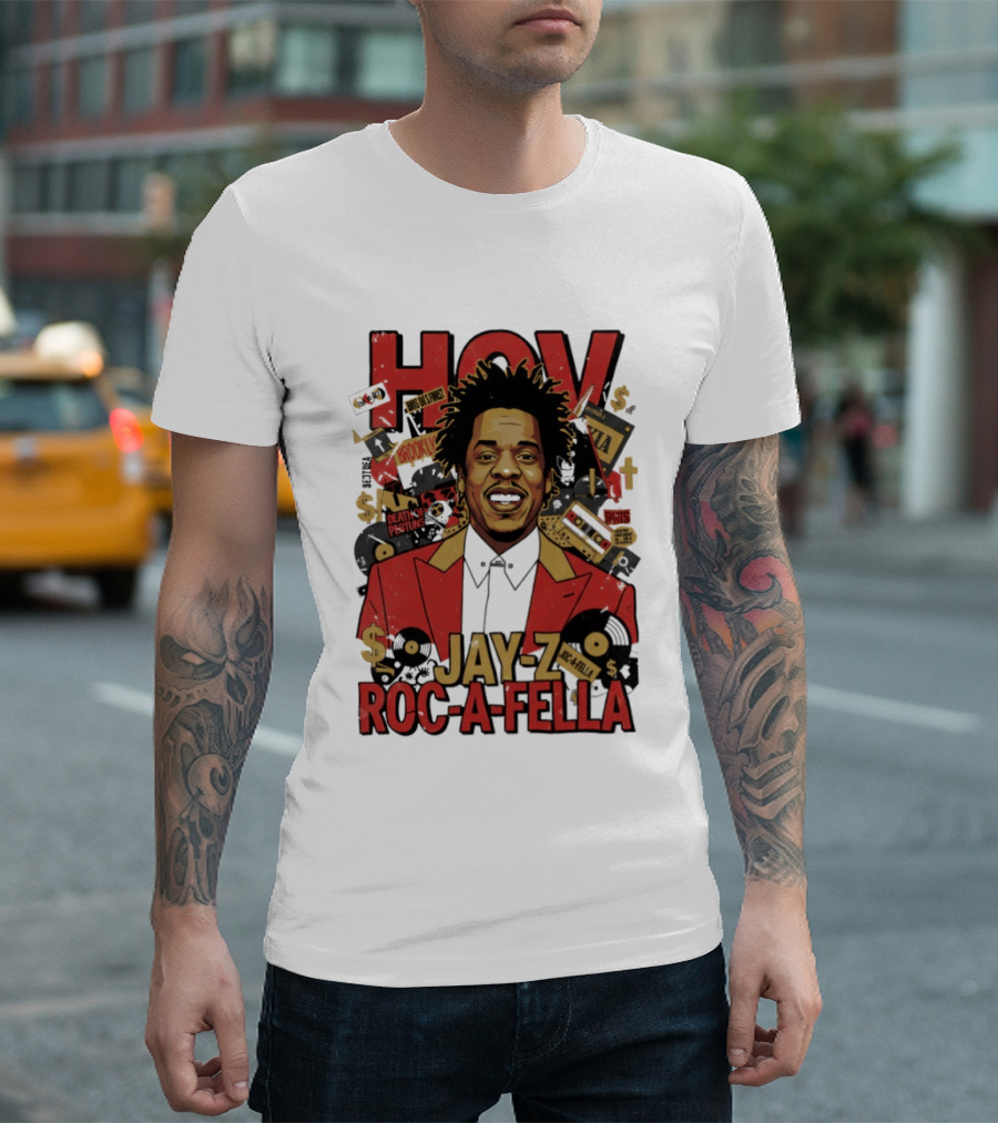 Jay Z Roc A Fella HOV Brooklyn Music Collage T-Shirt