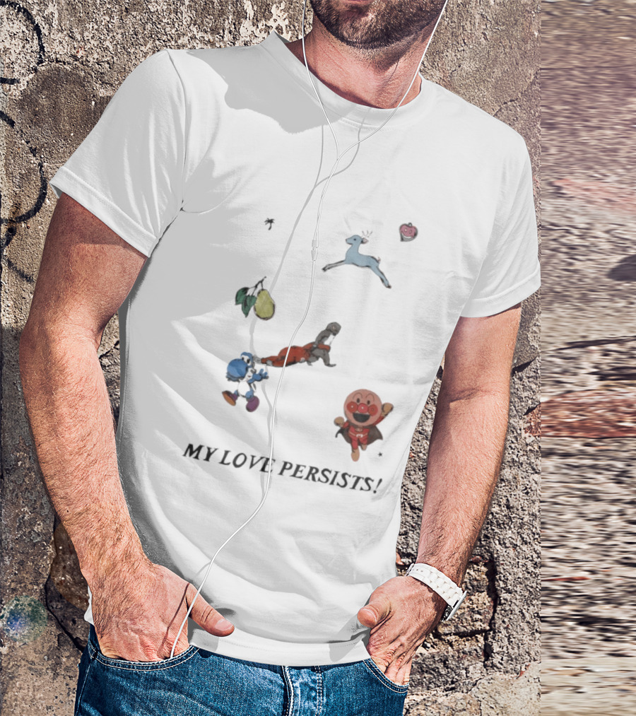 Monkey Punch Anpanman Yoshi My Love Persists Deer Fruit T-Shirt