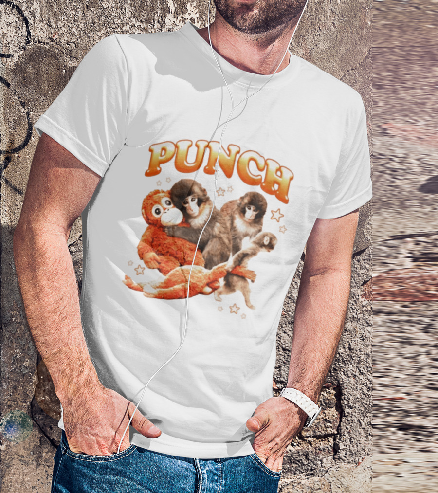 Punch Monkey Trio Surrounded By Stars T-Shirt
