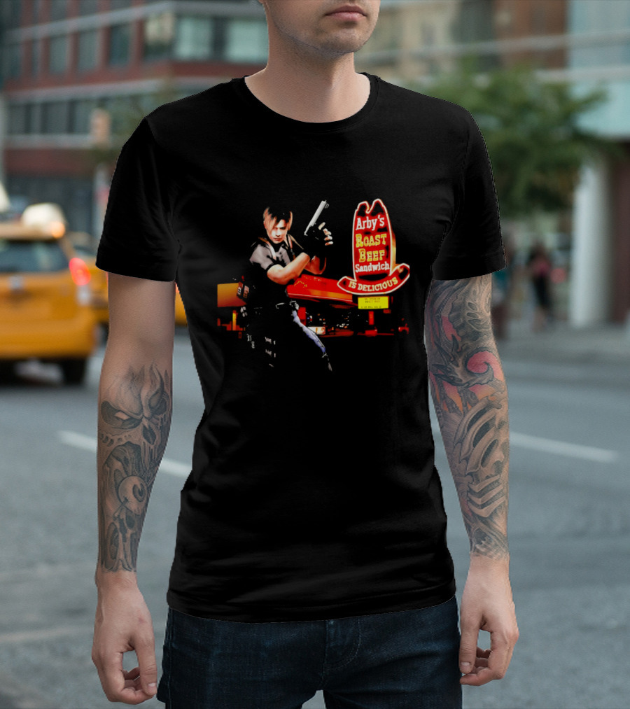 Arby's Roast Beef Sandwich Is Delicious Resident Evil Leon Skating T-Shirt