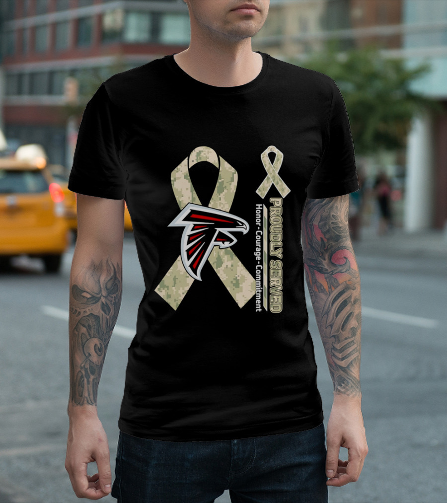 Atlanta Falcons Camo Ribbon Honor Courage Commitment T-Shirt