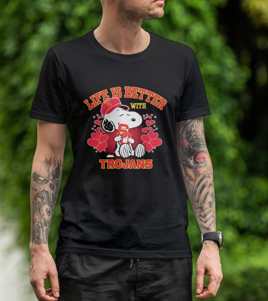 USC Trojans Snoopy Love Life Is Better With Trojans T-Shirt