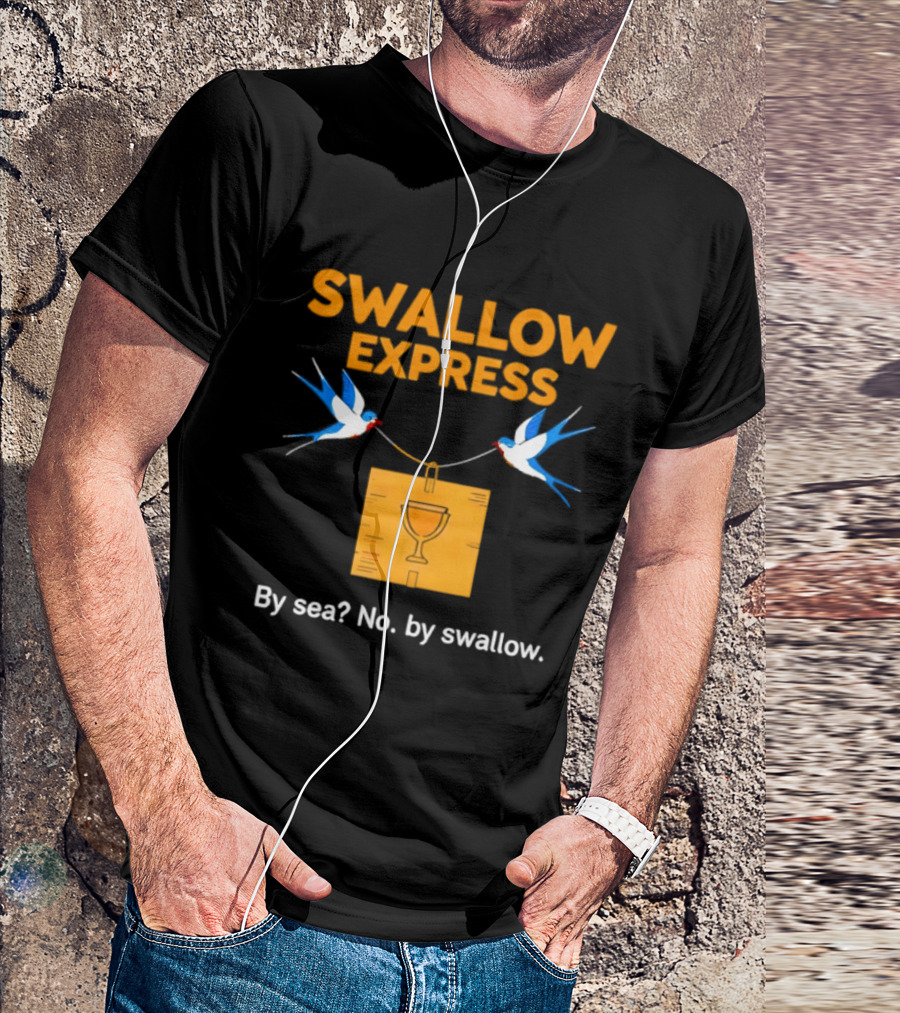 Swallow Express By Sea No By Swallow Classic Birds Carrying Orange Box T-Shirt