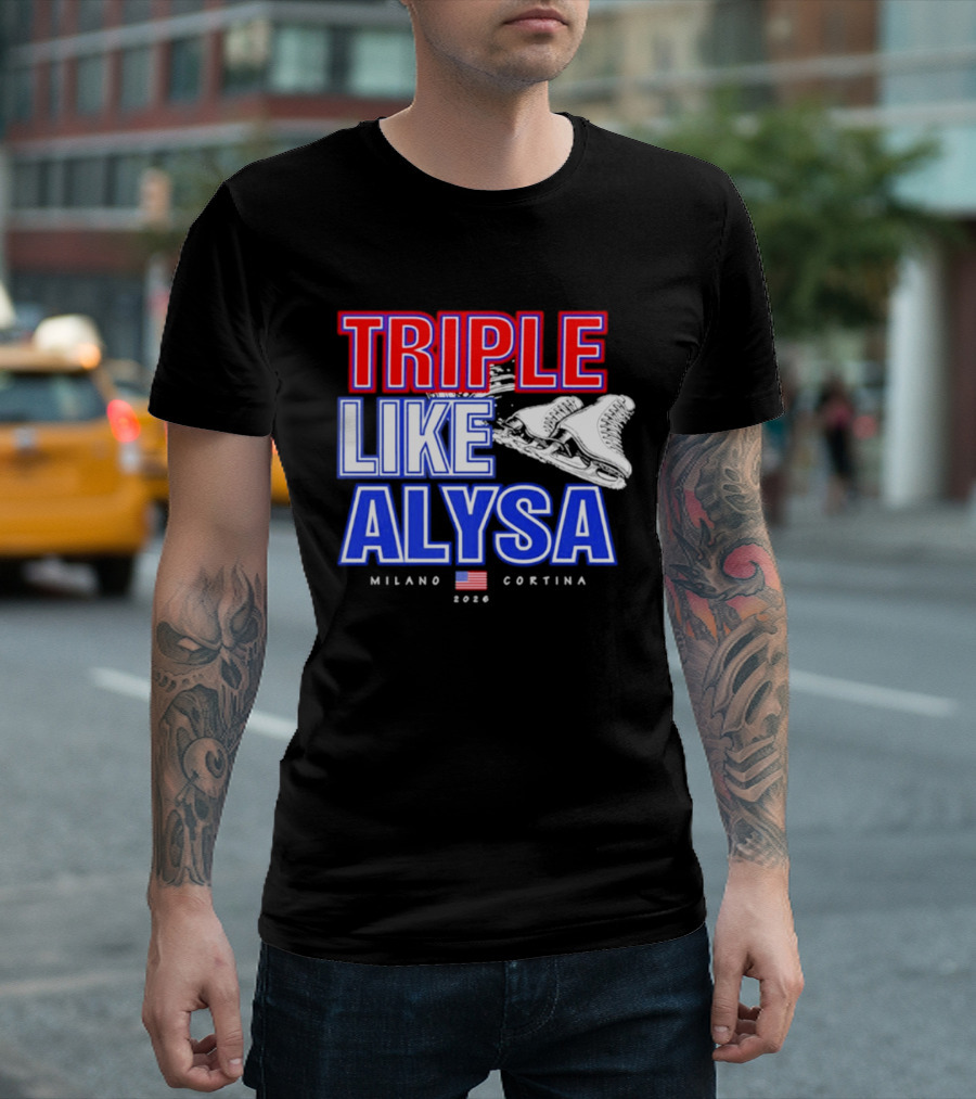 Triple Like Alysa Milano Cortina 2026 USA T-Shirt