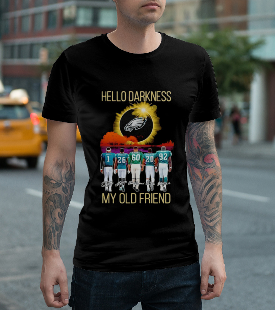 Philadelphia Eagles Players Hello Darkness My Old Friend T-Shirt