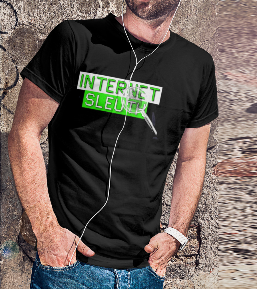 Internet Sleuth Magnifying Glass Green T-Shirt