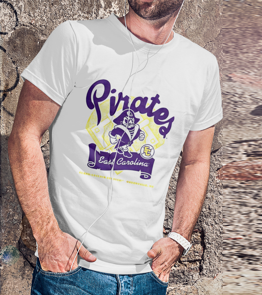 East Carolina Pirates ECU Bold Mascot And Shield T-Shirt