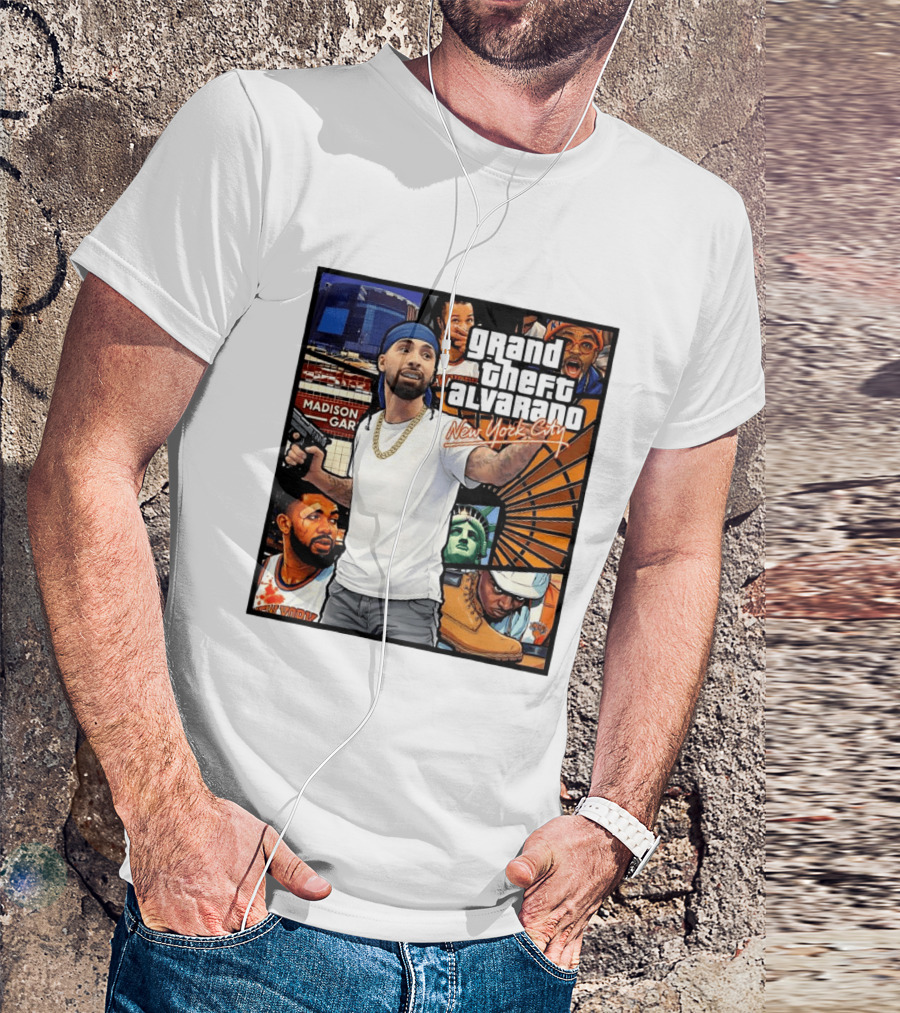 Grand Theft Alvarado New York City Madison Square Garden Statue Of Liberty T-Shirt