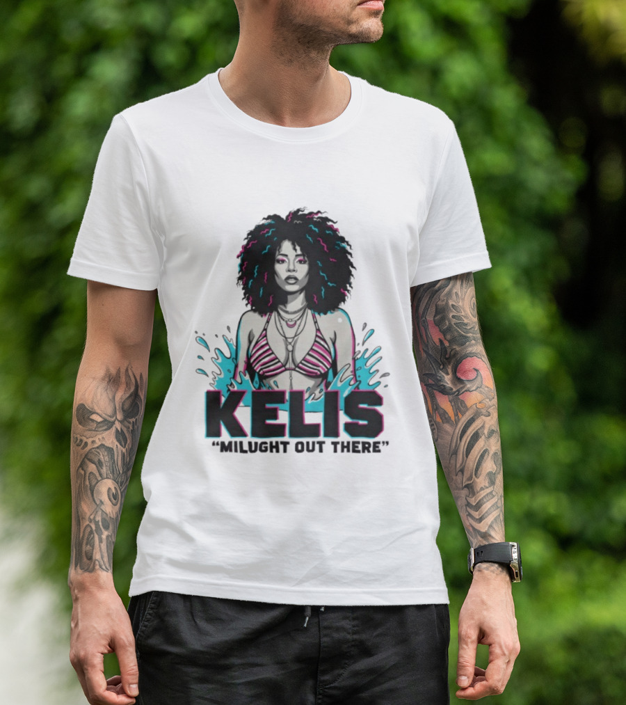 Kelis Milught Out There Striped Bikini T-Shirt