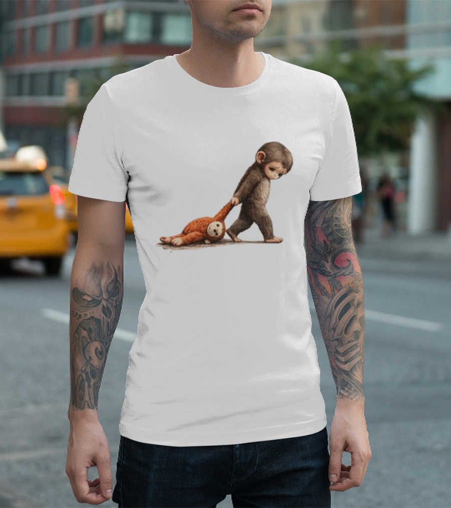 Monkey Baby Dragging Toy Monkey T-Shirt