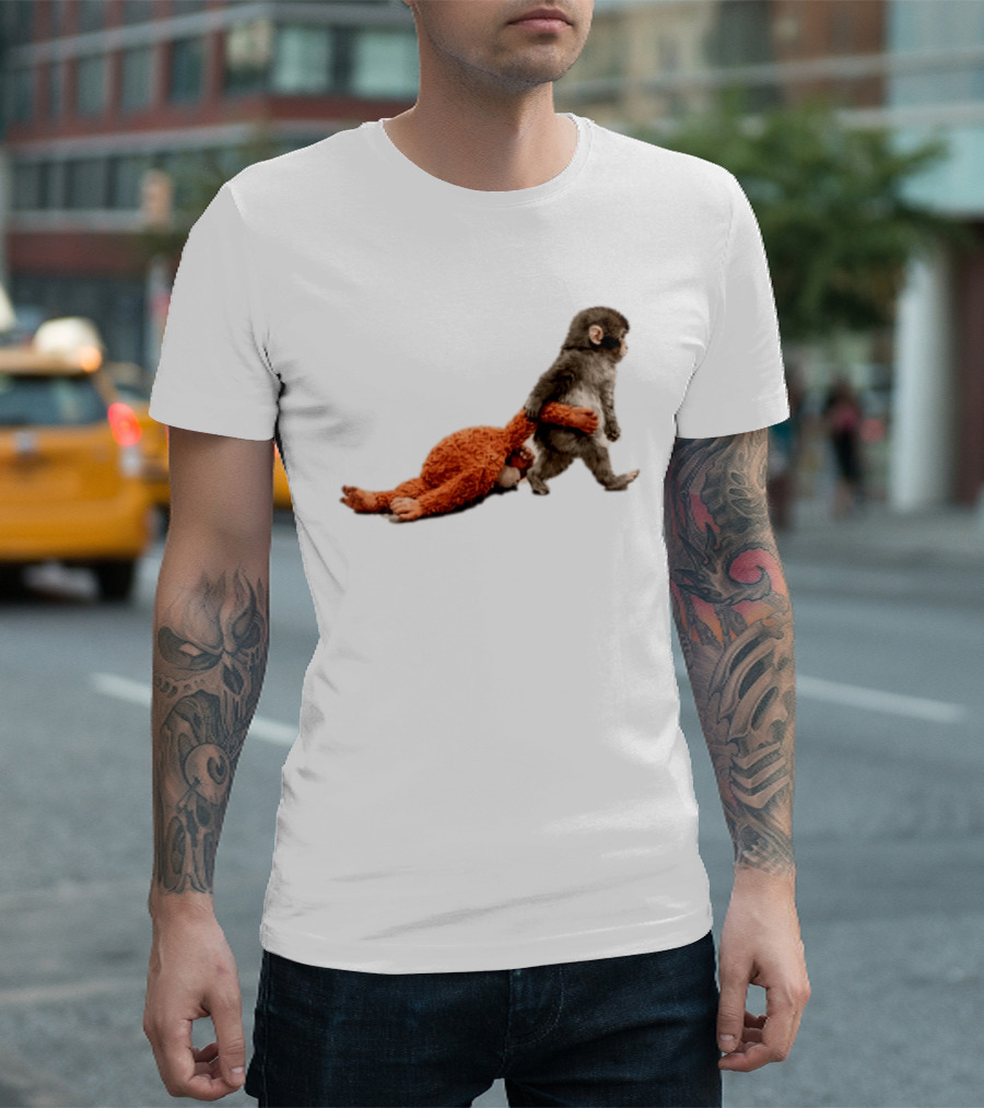 Punch The Monkey Baby Monkey Dragging Toy T-Shirt