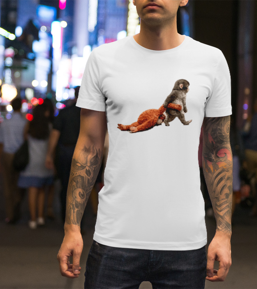 Punch The Monkey Baby Monkey Dragging Toy T-Shirt